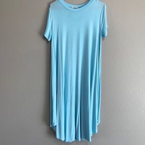 Blue scoop neck slouch dress
